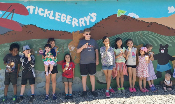 A gaggle of happy kids and their cones